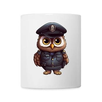 Police des hiboux - Mug blanc - blanc - Devant