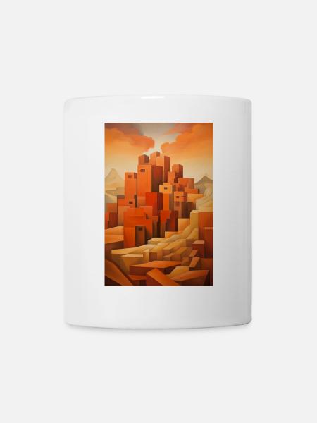 Wüstenlandschaft, Wüstendorf - Tasse - Weiß