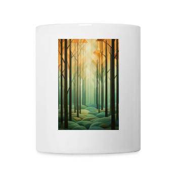 Waldlandschaft im geometrischen Stil - Tasse - Weiß - Vorne