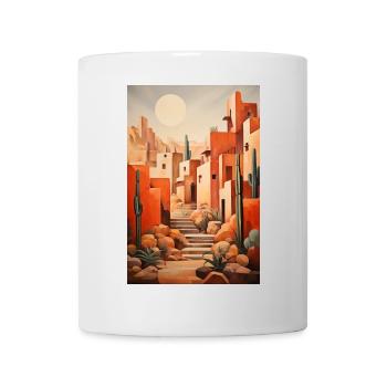 Wüstenlandschaft, Wüstendorf - Tasse - Weiß - Vorne