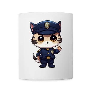 Chat policier - Mug blanc - blanc - Devant
