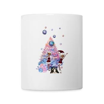 Cute Elves Celebrate the Christmas Season - Mug - white - Front