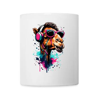 Camel Dromedary Colorful with Headphones - DJ Camel - Mug - white - Front