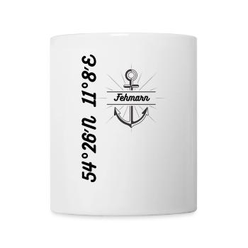 Koordinaten Design Fehmarn - Tasse - Weiß - Vorne