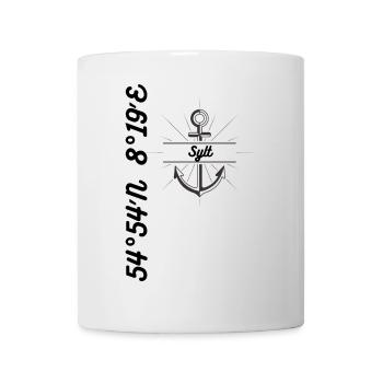Koordinaten Motiv Sylt - Tasse - Weiß - Vorne