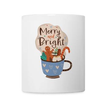 Frohe und strahlende Weihnachtstasse - Tasse - Weiß - Vorne
