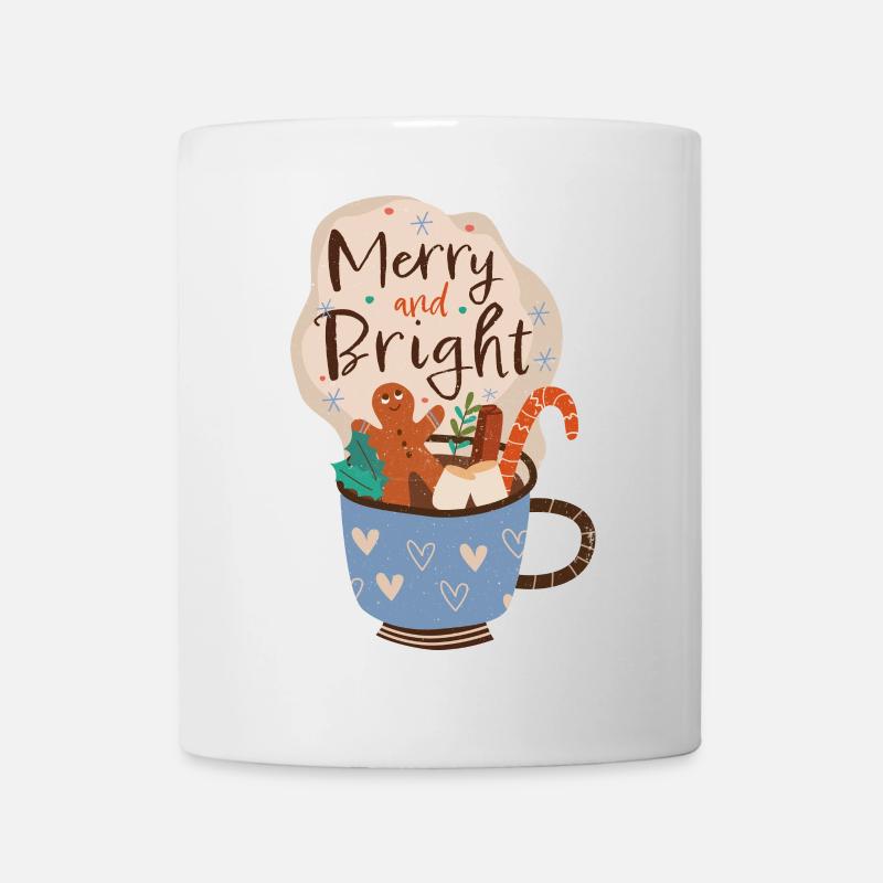Merry and Bright Christmas Mug - Mug - white