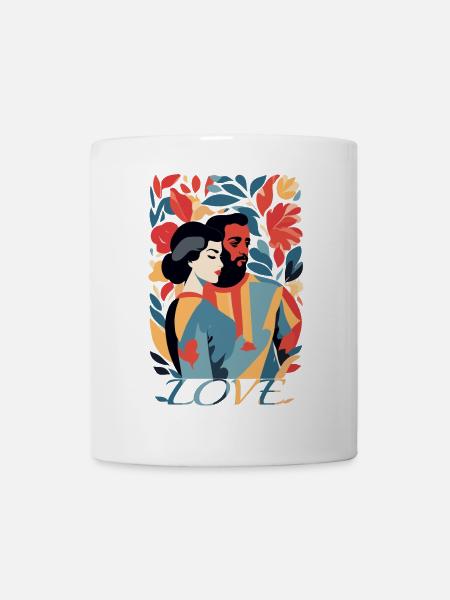 Abstrakte Kunst Mann und Frau - Tasse - Weiß