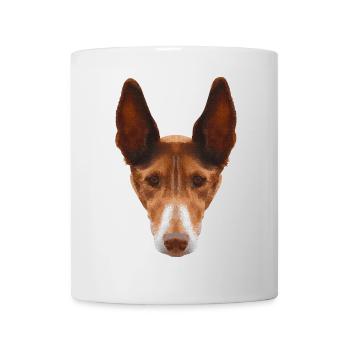 hundegrafik Damen, Podenco - Tasse - Weiß - Vorne