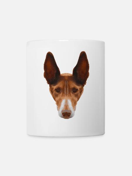 hundegrafik Damen, Podenco - Tasse - Weiß