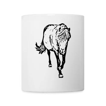 Pferde T-shirt Geschenk Reiter  - Tasse - Weiß - Vorne