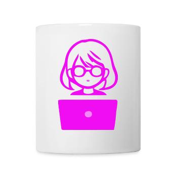 Woman with Computer Programmer Coder - Mug - white - Front