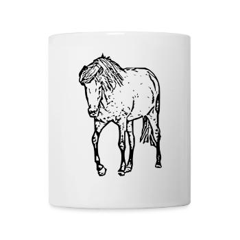 Pferde T-shirt Geschenk Reiter  - Tasse - Weiß - Vorne