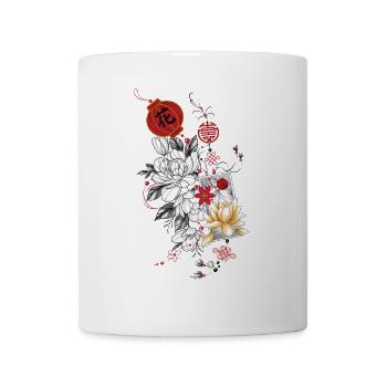 asiatique culture japonaise, lanterne, carte porte - Mug blanc - blanc - Devant