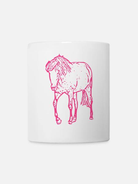 Pferd rosa pink - Kop/krus - hvid