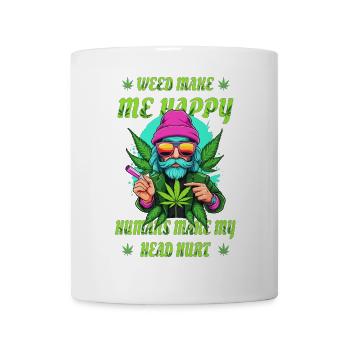 L’herbe me rend heureux... - Mug blanc - blanc - Devant