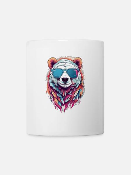 Panda sunglasses in neon colors - Mug - white