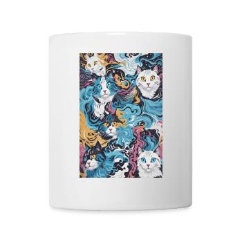 Katzen Muster - Tasse - Weiß - Vorne