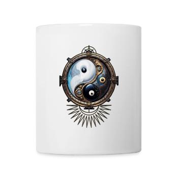 Élégant signe yin yang de style steampunk. - Mug blanc - blanc - Devant