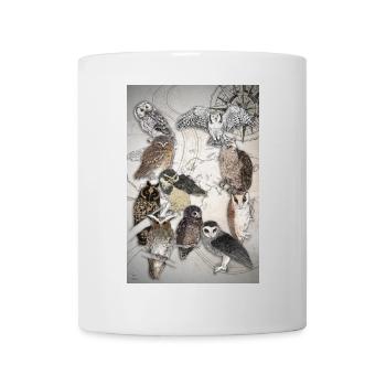 Eulen Weltweit Poster - Tasse - Weiß - Vorne