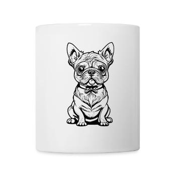 Cute sitting dog - Mug - white - Front