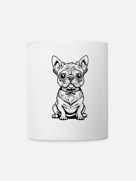 Süsser sitzender Hund - Tasse - Weiß