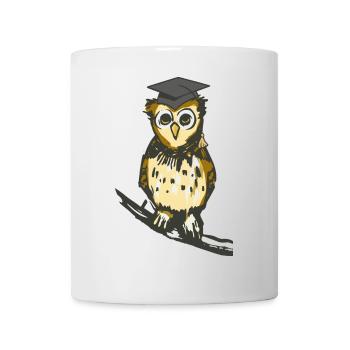 Eule Lehrer Klug Weise Weisheit schlau Waldtiere - Tasse - Weiß - Vorne