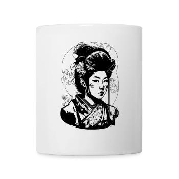 Comic drawing of a Japanese manga geisha - Mug - white - Front