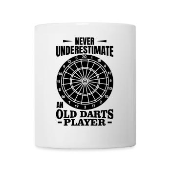 Alter Dartspieler - Tasse - Weiß - Vorne