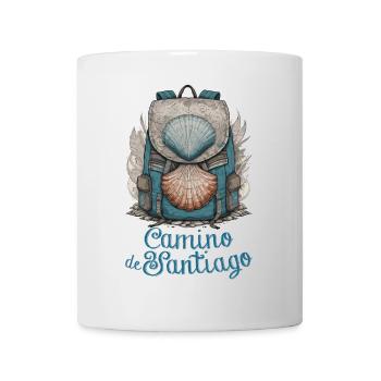 Jakobsweg, Pilger, Jakobsweg - Tasse - Weiß - Vorne