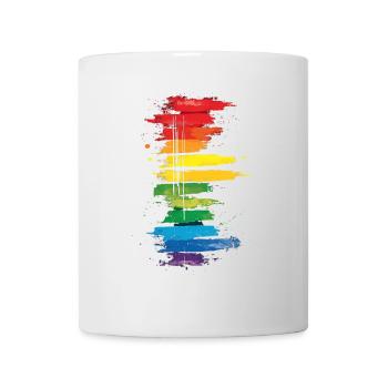 Dezentes und cooles Regenbogen-Design mit tropfender Pride-Flagge - Tasse - Weiß - Vorne
