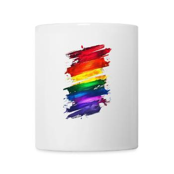 Abstraktes Rainbow Pride Design - Lebendige Kunst - Tasse - Weiß - Vorne