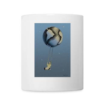 Nacht-Erde-Ballon - Tasse - Weiß - Vorne