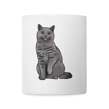 Britisch Kurzhaar Katze - Tasse - Weiß - Vorne
