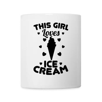 Dieses Mädchen liebt Eiscreme - Tasse - Weiß - Vorne