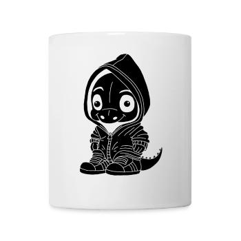 Kleiner Dinosaurier (schwarz) - Tasse - Weiß - Vorne