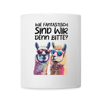 Funny Llama Couple Unisex T-Shirt - Mug - white - Front