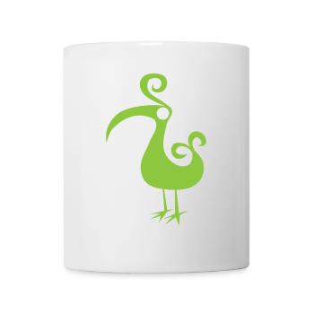 GREENEY bird 5 green green bird design beak - Mug - white - Front