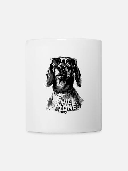 Teckel Chill Zone Noir & Blanc - Mug blanc - blanc