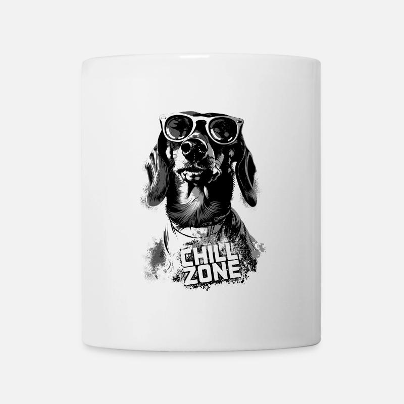 Dackel Chill Zone Schwarz-Weiß - Tasse - Weiß