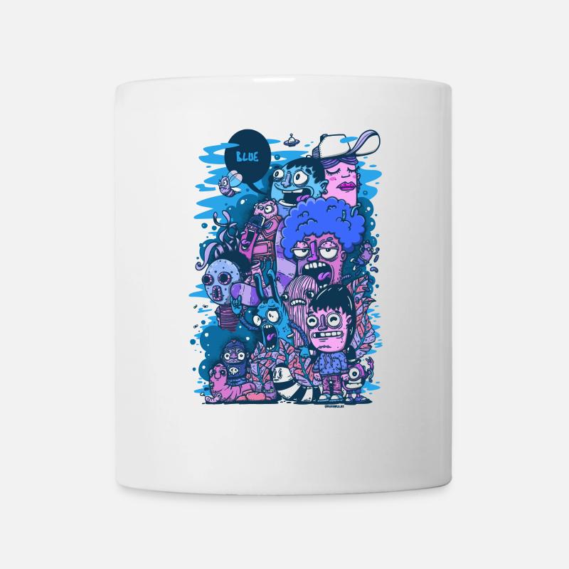 Blaues Projekt - Tasse - Weiß