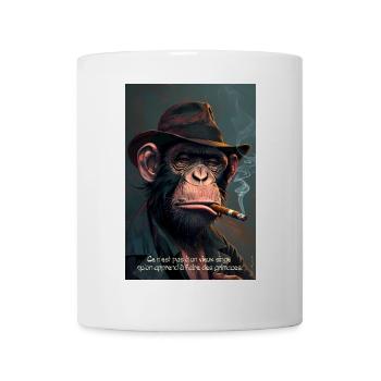 Vieux Singe Sage - Mug blanc - blanc - Devant