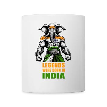 Motif de légendes d'éléphants d'Inde - Mug blanc - blanc - Devant