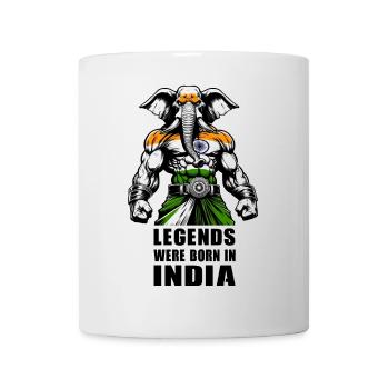 Motif de légendes d'éléphants d'Inde - Mug blanc - blanc - Devant