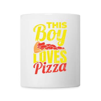 Ce garçon adore la pizza - Mug blanc - blanc - Devant
