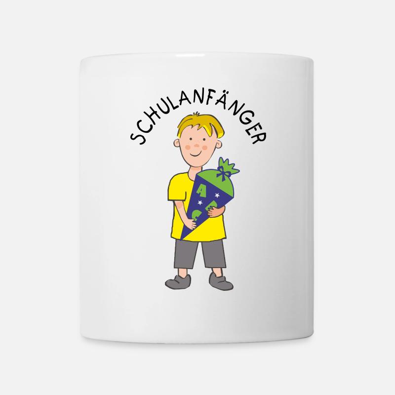 Schulanfänger - Junge mit ABC Zuckertüte  - Tasse - Weiß