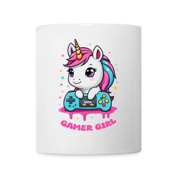 Licorne Gamer Fille - Mug blanc - blanc - Devant