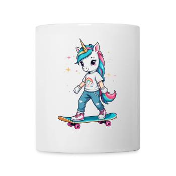 Licorne patineuse - Mug blanc - blanc - Devant