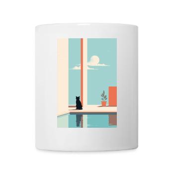 cat by the pool - Tasse - Weiß - Vorne
