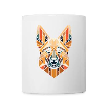 Malinois head geometric art, polygon art - Mug - white - Front